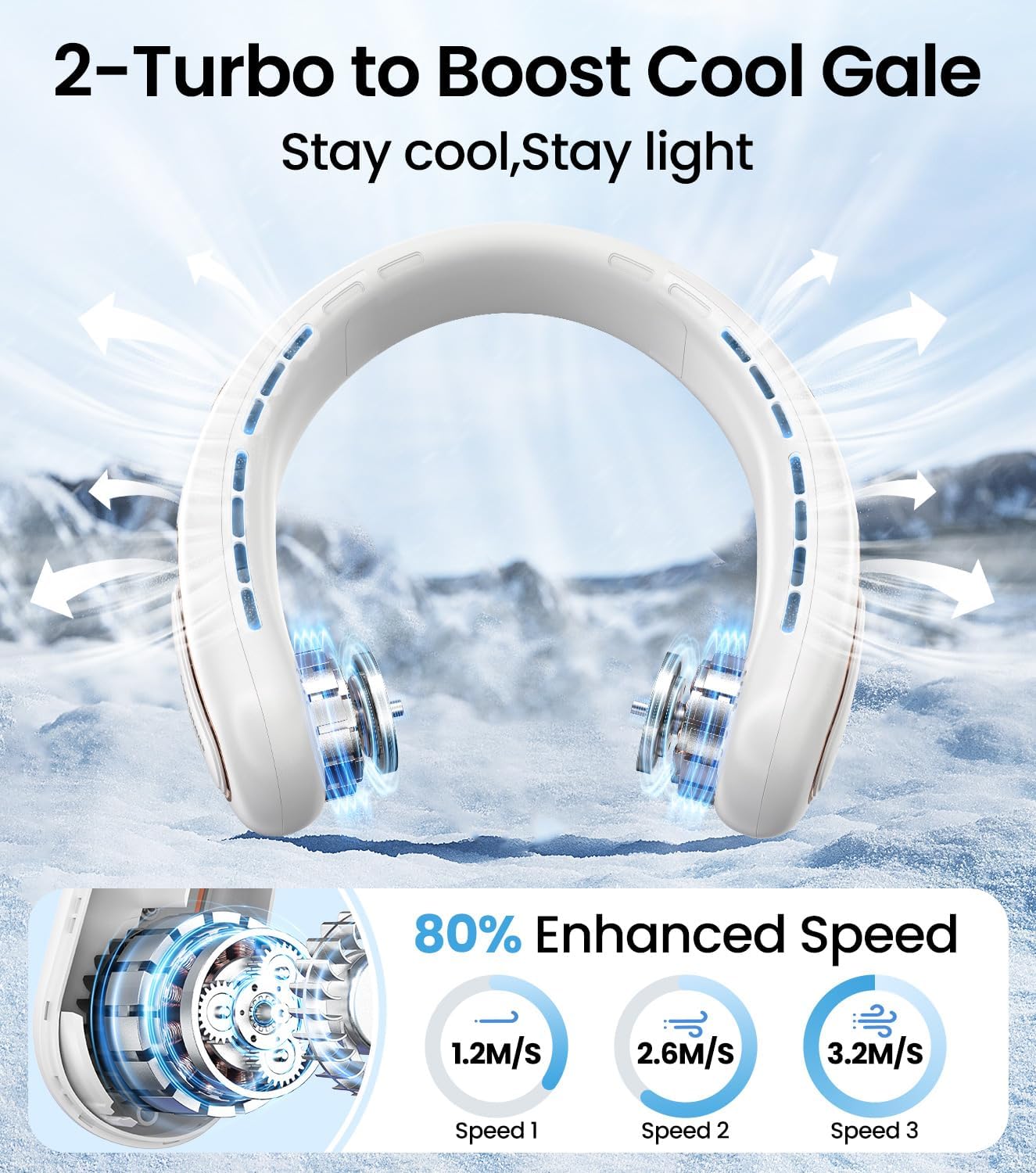 Hands-Free Bladeless Neck Fan for Portable Cooling