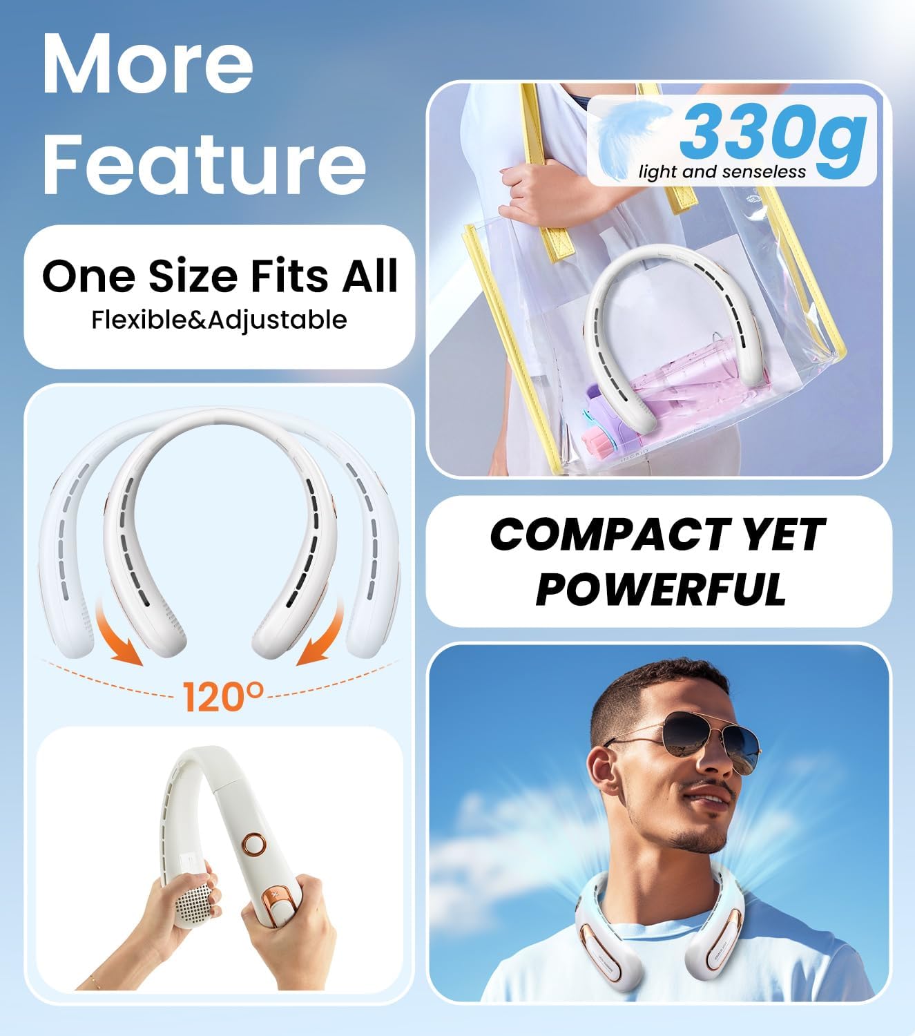 Hands-Free Bladeless Neck Fan for Portable Cooling