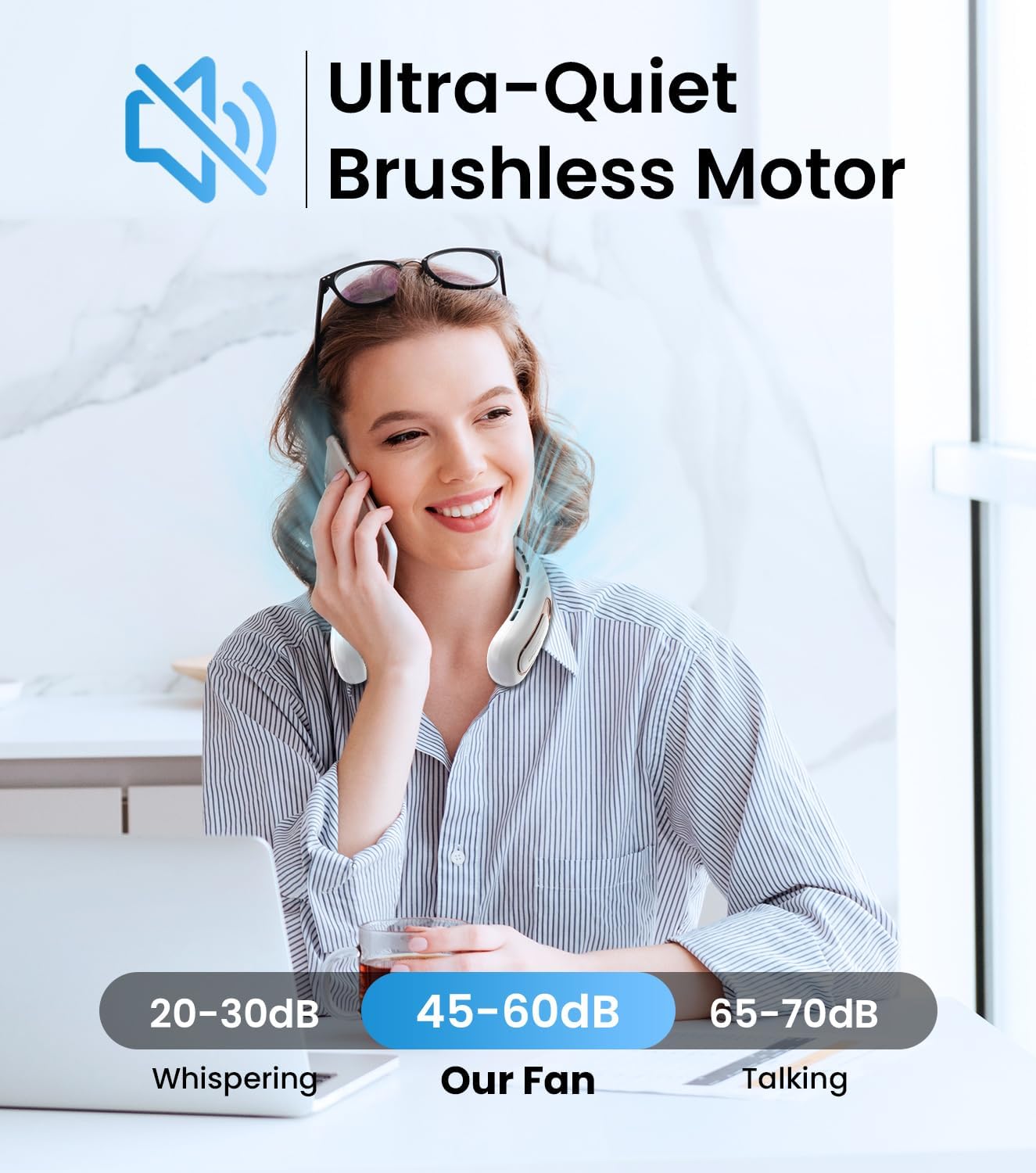 Hands-Free Bladeless Neck Fan for Portable Cooling