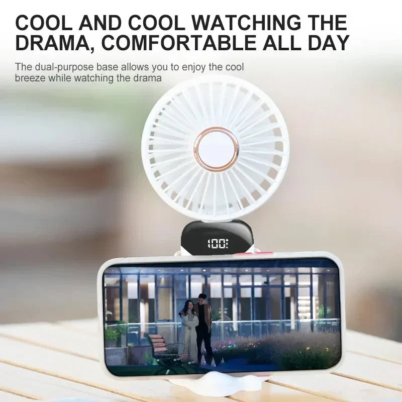 Portable Handheld Neck Fan – 5-Speed USB Rechargeable